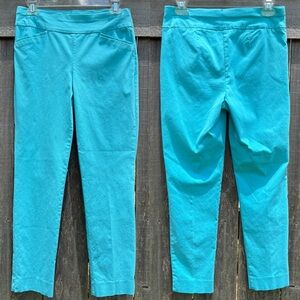 Turquoise Slim Fit Pull-on Pants